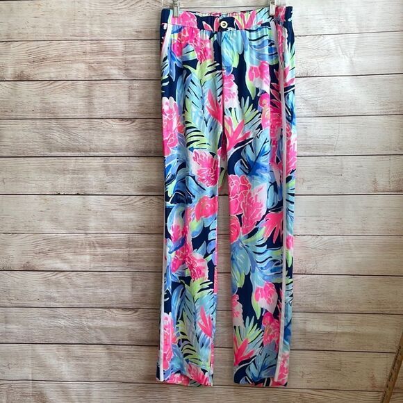 Lilly Pulitzer Pants - LILLY PULITZER MADEIRA PANTS IN‎ HIGH TIDE NAVY TROPICOLADA
